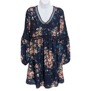 Mexx Blue floral boho dress size 2 @Y